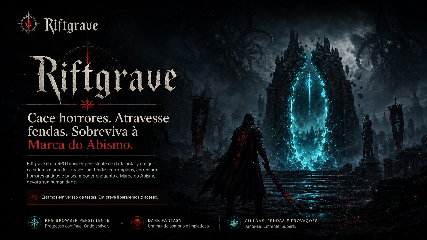 Riftgrave — Cace horrores. Atravesse fendas. Sobreviva à Marca do Abismo.
